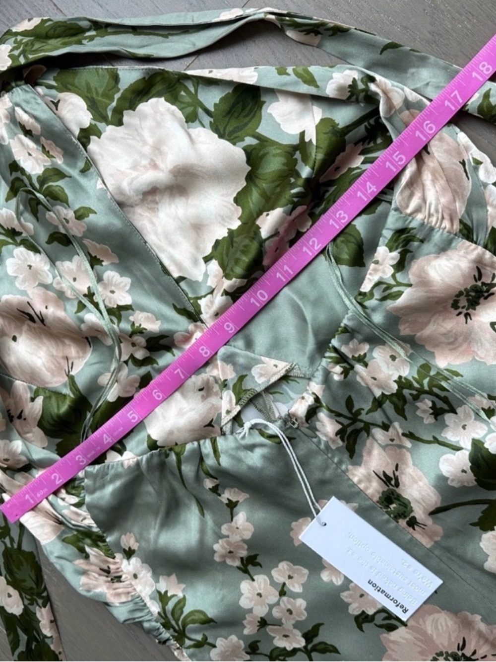 NWT Reformation Veria Silk Maxi Dress Terragon Size 8 - Picture 6 of 8